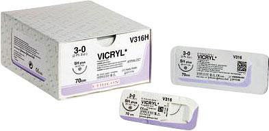 Ethicon Monocryl, sutur, ufarvet, 45 cm med P-3 nål, steril, 6-0