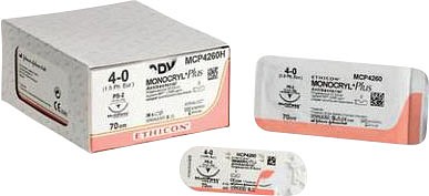 Ethicon Monocryl Plus, sutur, ufarvet 45 cm, med FS-2 nål, steril, 4-0