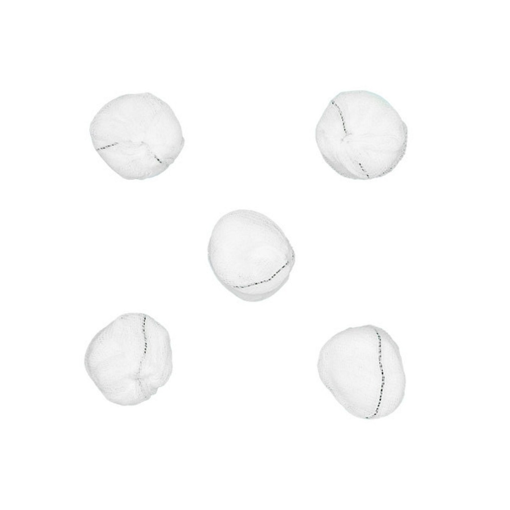 Standard gaze rund tampon, X-ray, nr. 5, sort label, brev a 5 stk, steril, Ø 42 mm