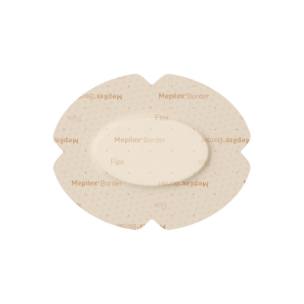 Mepilex Border Flex, oval,fleksibel skumbandage m/border, silikone, st., 7,8 cm x 10 cm