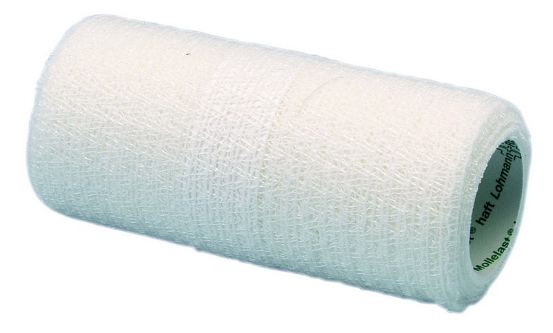 Mollelast Haft, elastisk gazebind, selvhæftende, latexfri, 10 cm x 4 m