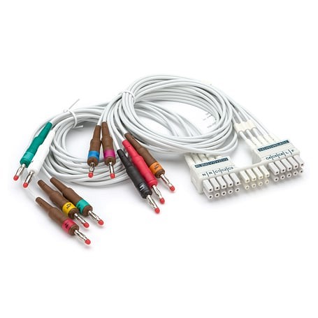 Mortara, patientkabel til WAM/AM 12, 10 afl. IEC, bananstik