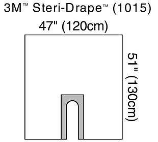 Steri-Drape, U-afdækning, klæbezone 16x49cm steril, 120 cm x 130 cm