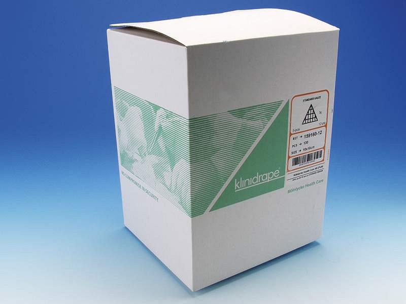 Standard OP-Kompres X-ray, 12 lag, orange label, brev a 5 stk, steril, 10 cm x 10 cm