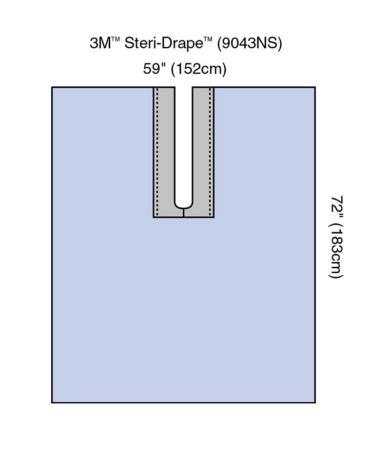 Steri-Drape, slidslagen med klæb 20x100cm steril, 280 cm x 260 cm