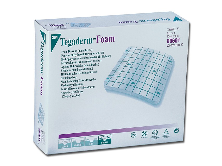Tegaderm Foam, skumbandage, uden klæb, steril, 10 cm x 10 cm