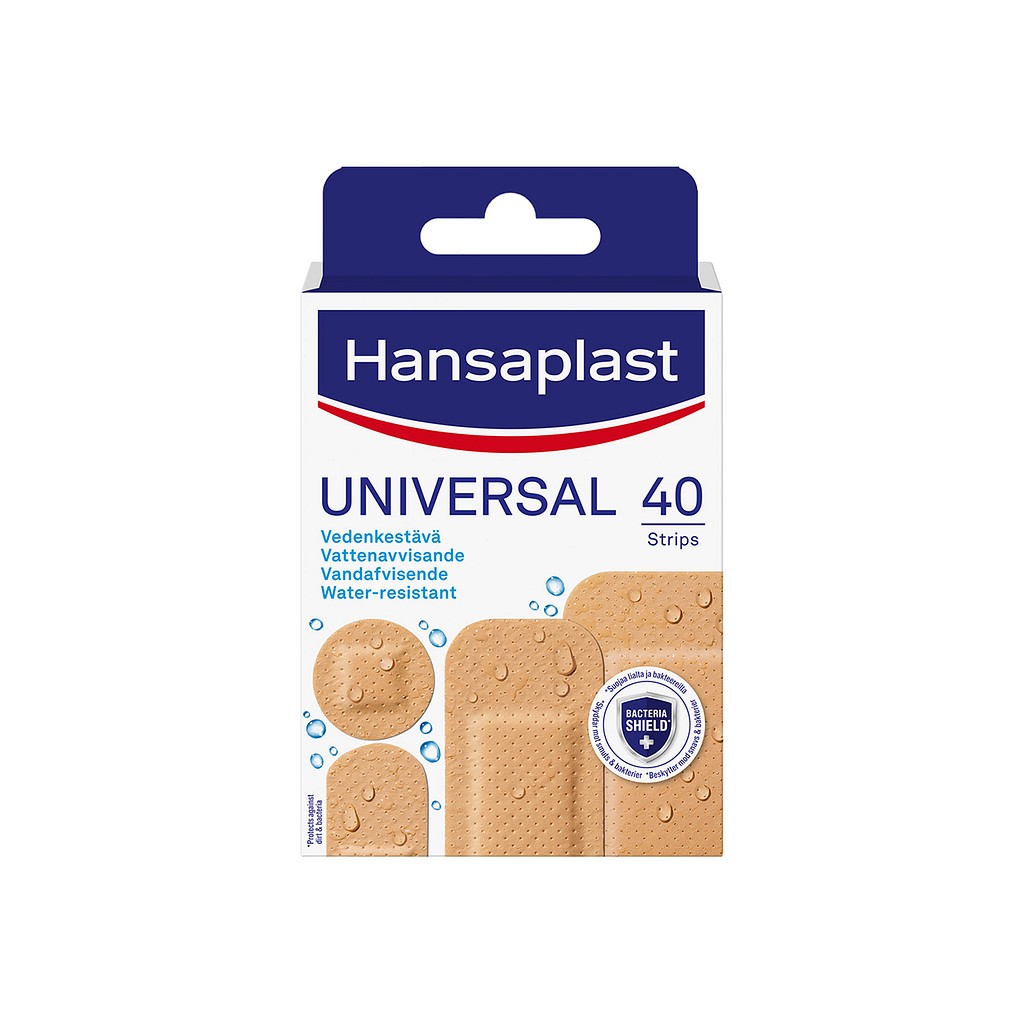 Hansaplast Water Resistent, plaster, vandtæt, 4 str. assorteret