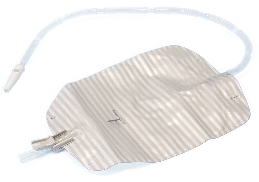 Conveen Security+, urinpose, 50cm slange, vippeaftap, steril, NW, 350 ml