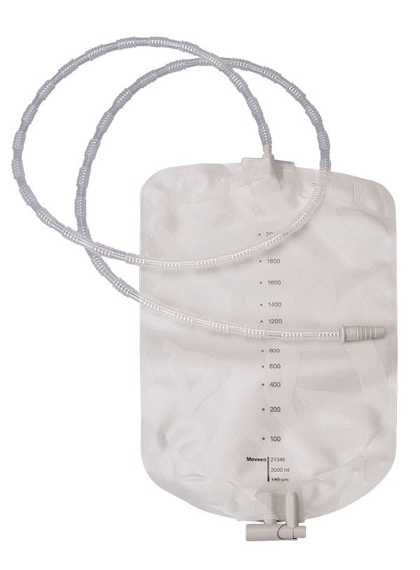 Conveen urinpose, 140cm just. Just. slange, krydsaftap,, 2000 ml