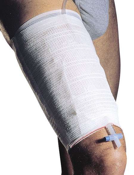 Leggyfix, urinposefiksering, blå, omkreds 40-50cm, medium