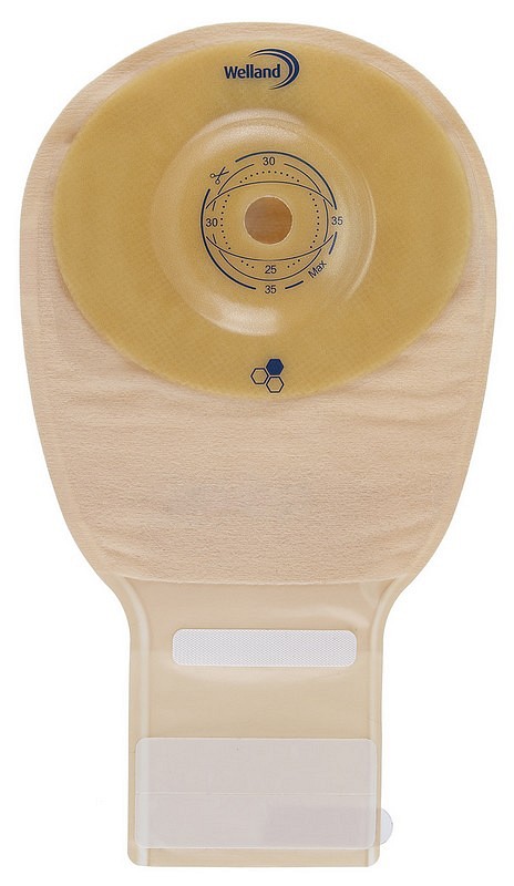 Aurum Profile, 1-dels ileostomipose, Maxi, beige, m/klæbefjerner, Ø 13-60 mm