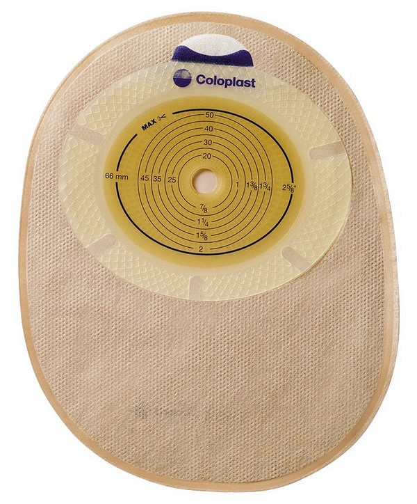 SenSura, 1-dels colostomipose, Midi, 2 filtre, beige, Ø 10 - 55x66 mm