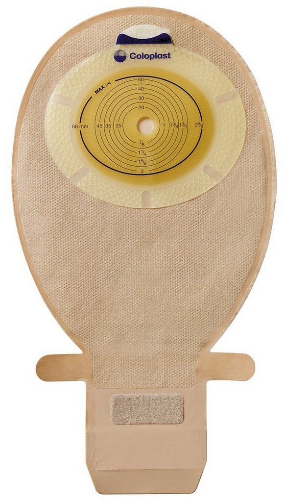 SenSura, 1-dels ileostomipose Mini, med 2 filtre, beige, Ø 10 - 55x66 mm