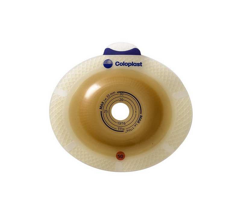 SenSura Click Convex Light, basisplade, opklipbar 15-53mm, med bælteører, 70 mm ring