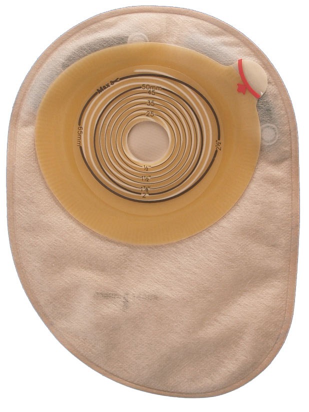 Assura Plus, 1-dels colostomipose, Midi, 2 filtre, mønstret, Ø 20 - 50x65 mm