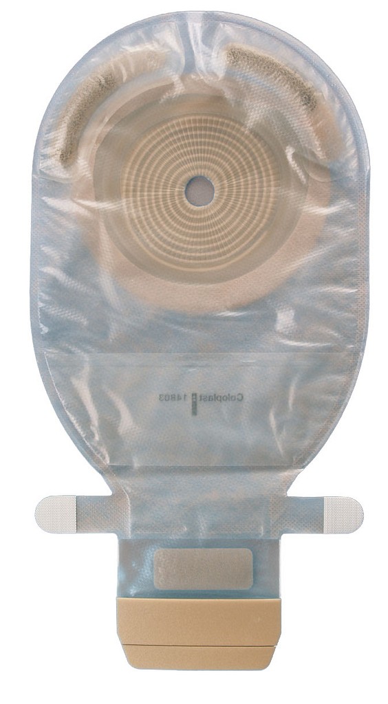 Assura Plus, 1-dels ileo.pose, Midi, Hide-Away dob.filter, klar, Ø 12 - 50x65 mm