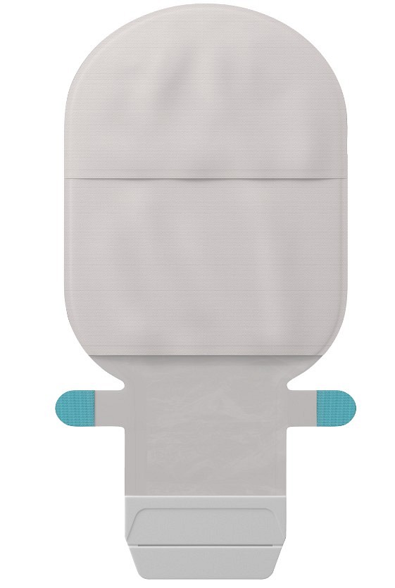 SenSura Mio Kids Flex, 2-dels ileostomipose, Midi, vindue, grå, 27 mm ring
