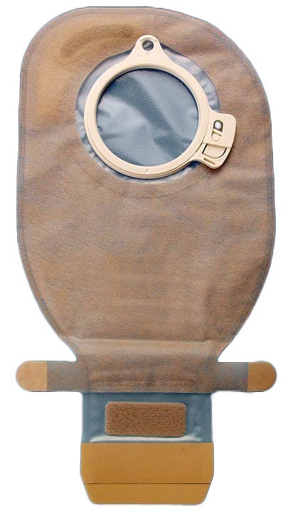 Assura Plus Hide-Away, 2-dels ileostomipose, Midi, klar, 40 mm ring