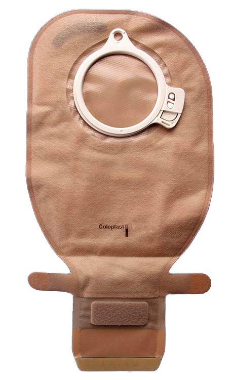 Assura Plus Hide-Away, 2-dels ileostomipose, Midi, mønstret, beige, 40 mm ring