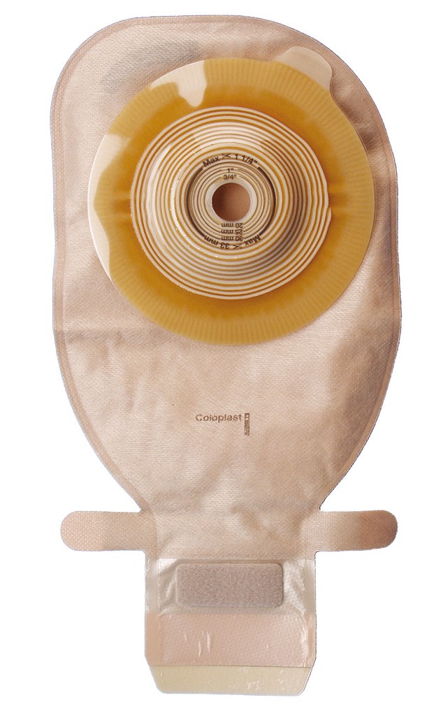 Assura Plus Convex Dyb, 1-dels ileostomipose, Midi, Hide-Away udløb, beige, Ø 15-33 mm
