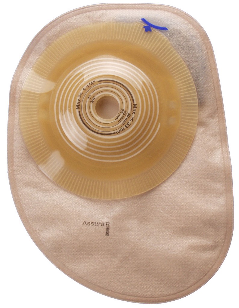Assura Plus Convex Light, 1-dels colostomipose, Midi, beige, Ø 21 mm