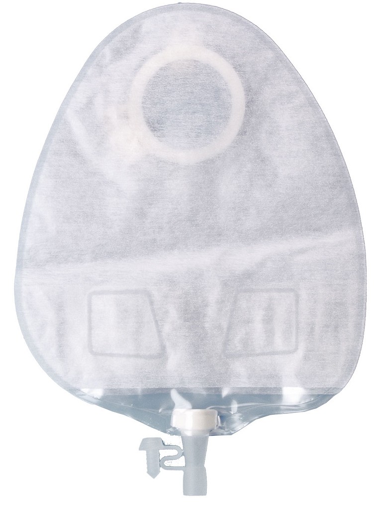Assura Plus, 2-dels urostomipose, Midi, flerkammer, hvid, 40 mm ring
