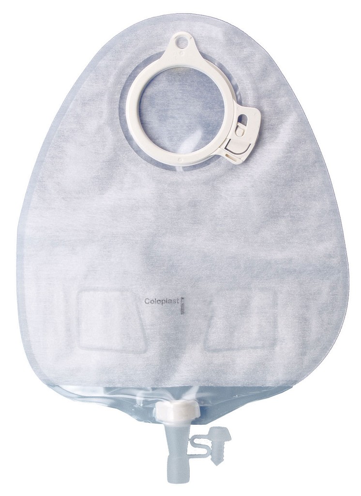 Assura Plus, 2-dels urostomipose, Midi, flerkammer, hvid, 40 mm ring