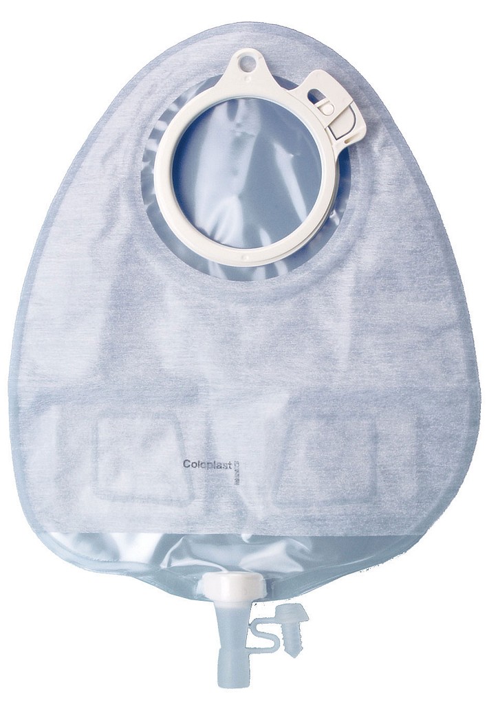 Assura Plus, 2-dels urostomipose, Midi, flerkammer, klar, 40 mm ring