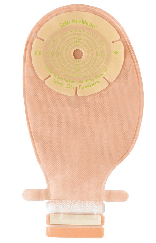 SALTS Confidence Natural, 1-dels ileostomipose, Standard, aloe vera, vindue,beige, 25 mm