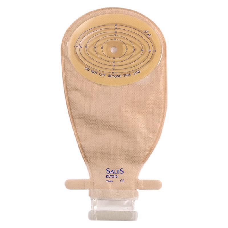SALTS Confidence Comfort, 1-dels ileostomipose, Lille 300 ml, beige, opklip., Ø 13-65 mm