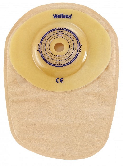 Flair Active Convex, 1-dels colostomipose, Midi, vindue, beige, Ø 35 mm