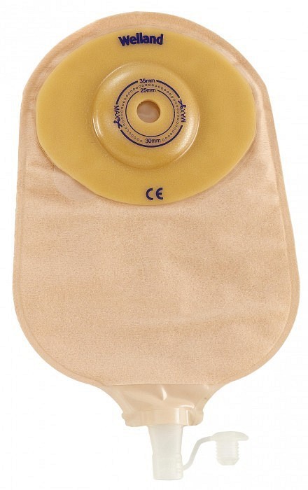 Flair Active Convex, 1-dels urostomipose, m/klæbefjerner + bælte, beige, Ø 13-48 mm