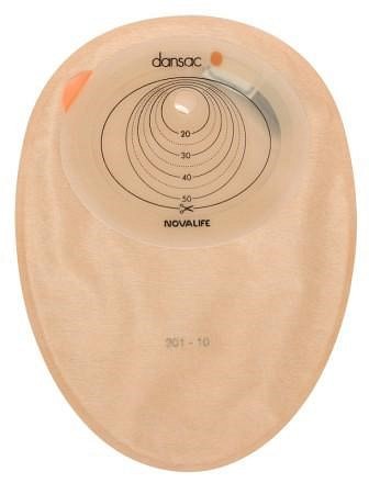 NovaLife 1, 1-dels colostomipose, Midi, vindue, beige, Ø 50-55/70 mm
