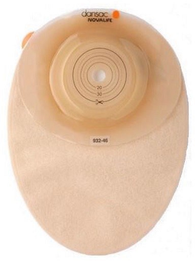 NovaLife 1 Convex, 1-dels colostomipose, Midi, vindue, beige, Ø 10-24 mm