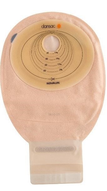 NovaLife 1 GX+, 1-dels ileostomipose, Midi, opklippelig, beige, 45-55/70 mm