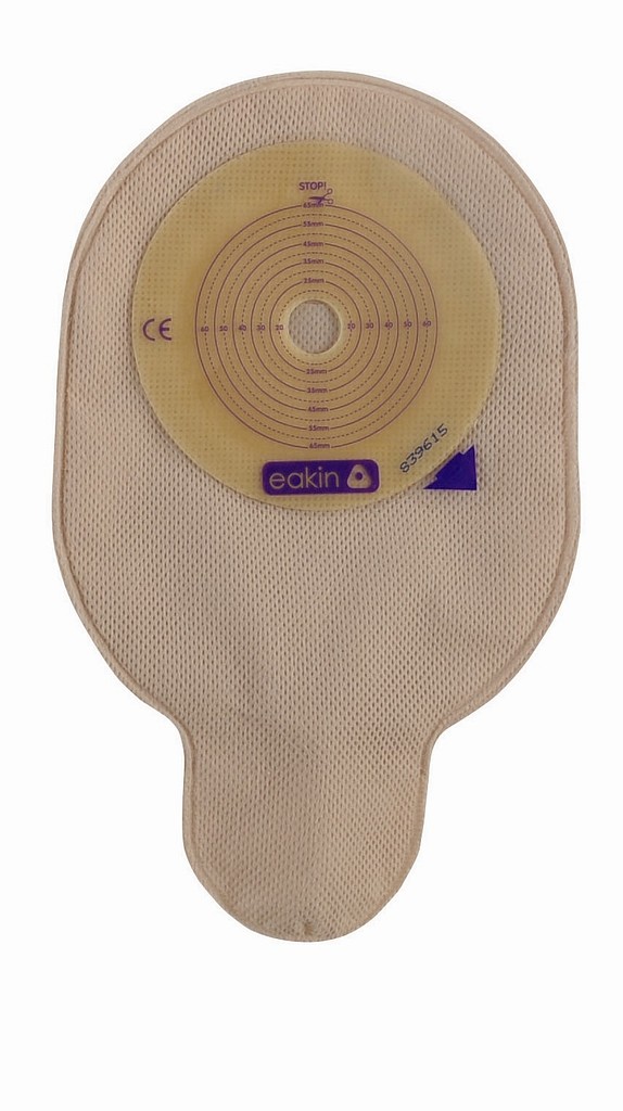 Eakin Pelican, 1-dels urostomipose, Mini, m/vindue, beige, Ø 15-65 mm