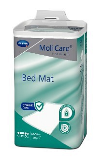 MoliCare Premium Bed 5, underlag, engangs, væsketæt, 50 g, grøn, 60 cm x 90 cm