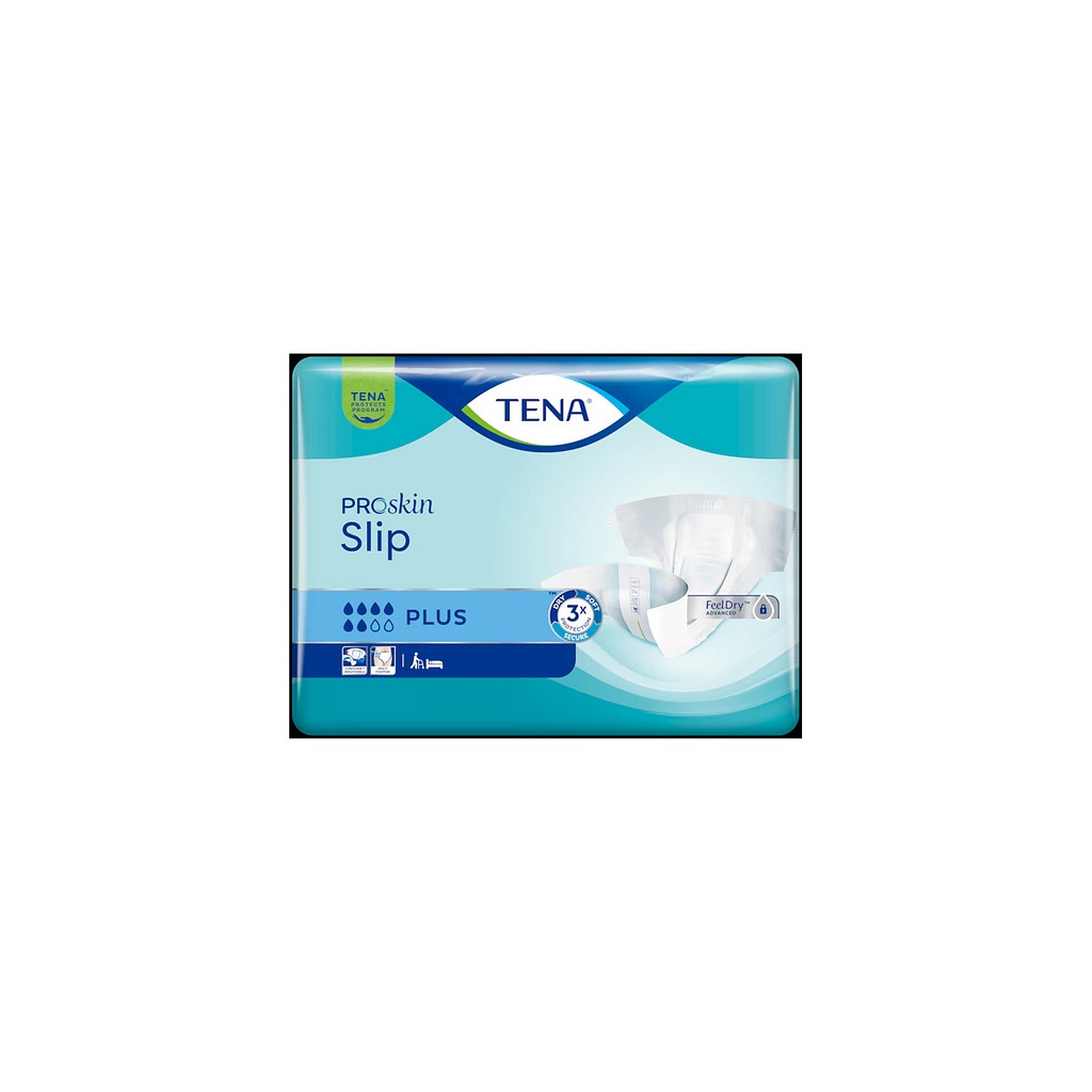 TENA Slip, alt i et ble, plus, blå, livvidde 40-60 cm, 470 ml, x-small