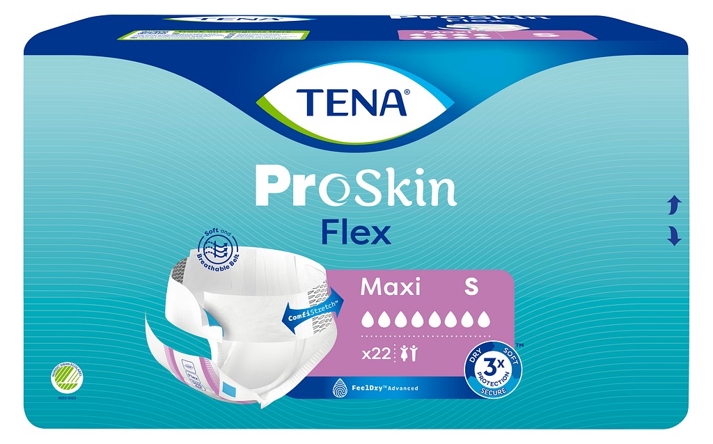 TENA Flex, bælteble maxi, lilla, livvidde 60-90 cm, 960 ml, small