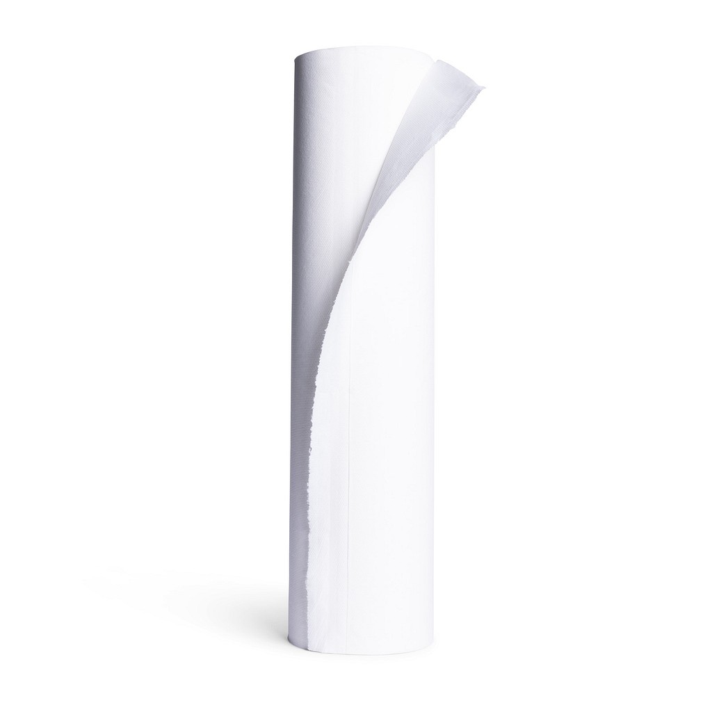 Mediq, 2-lags genanvendt papir, hvidt, præget, perforere, 50 cm x 46 m