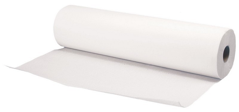 Mediq, 1-lags lejepapir hvid PE belagt perforeret, 50 cm x 50 m