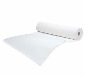 Mediq, 2-lags lejepapir hvid præget, perforeret, 135 ark, 59 cm x 46 m