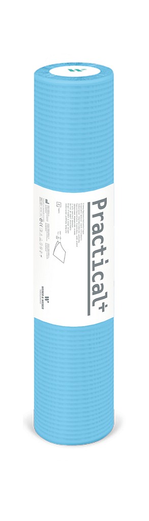 Practical, 1-lags lejepapir, PE belagt, perforeret, blå, 38 cm x 50 m