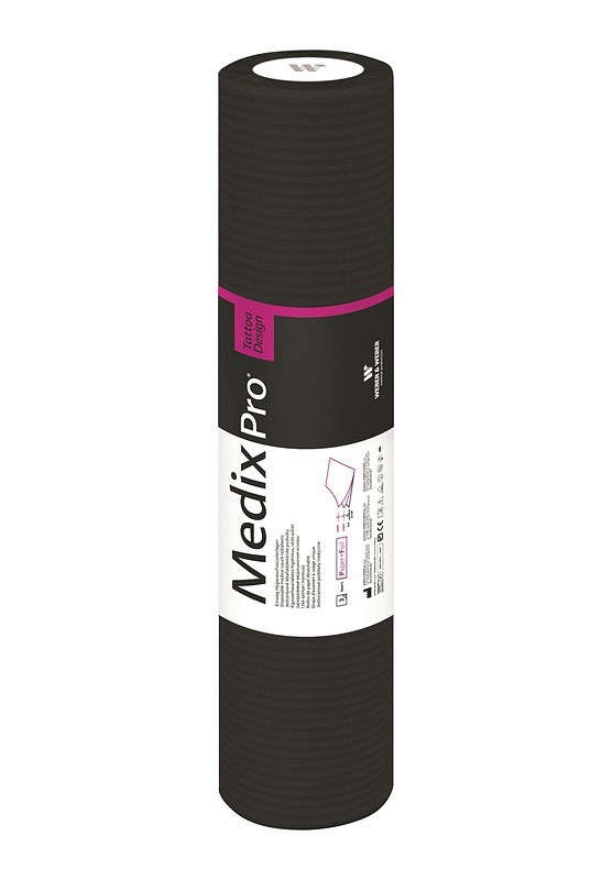 MedixPro PF, 2-lags lejepapir, PE belagt, perforeret, sort, 50 cm x 40 m