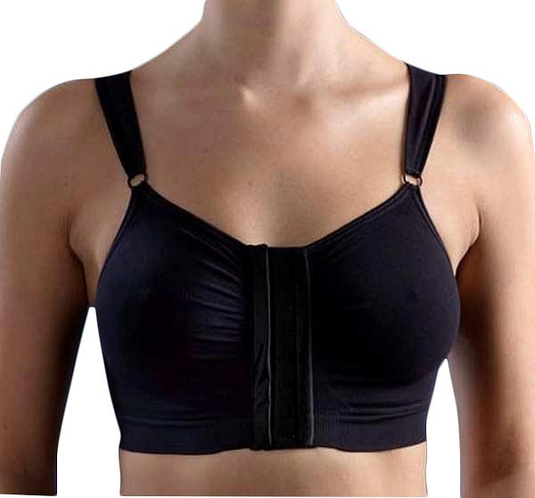 CareFix Post-Op Bra BH, Bella, hægte frontlukning, sort (75-80cm), small