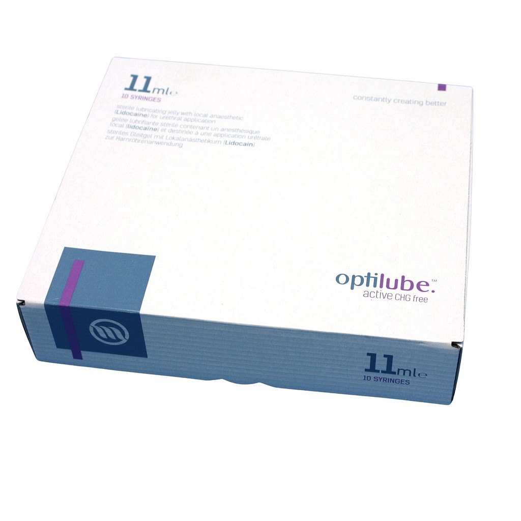 Optilube, katetergel Active, uden klorhexidin, sprøjte, st., 11 ml
