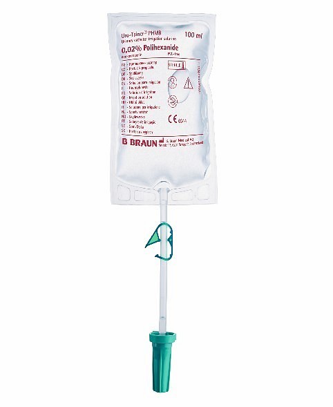 Uro-Tainer Polyhexanid, skyllevæske t/ ballonkat., 0,02% Polyhexanid, st., 100 ml