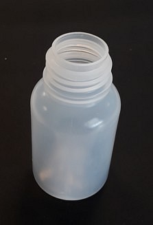 Mediq, plast flaske, med bred hals, 23mm Ø, 100 ml