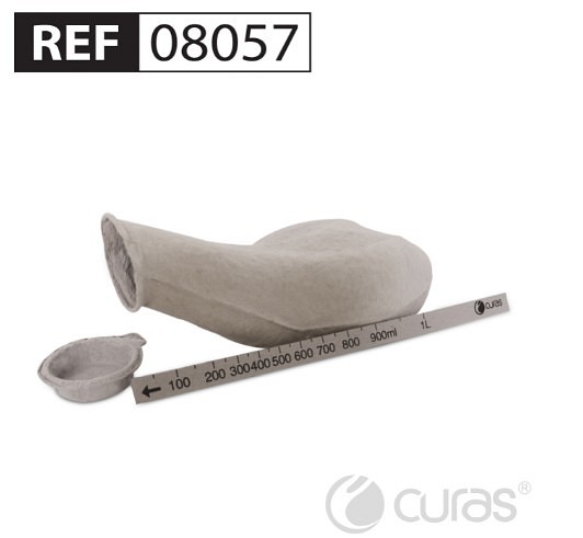 Curas, urinkolbe, pulp, 1000 ml, rund, 1000 ml