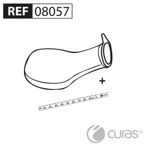 Curas, urinkolbe, pulp, 1000 ml, rund, 1000 ml